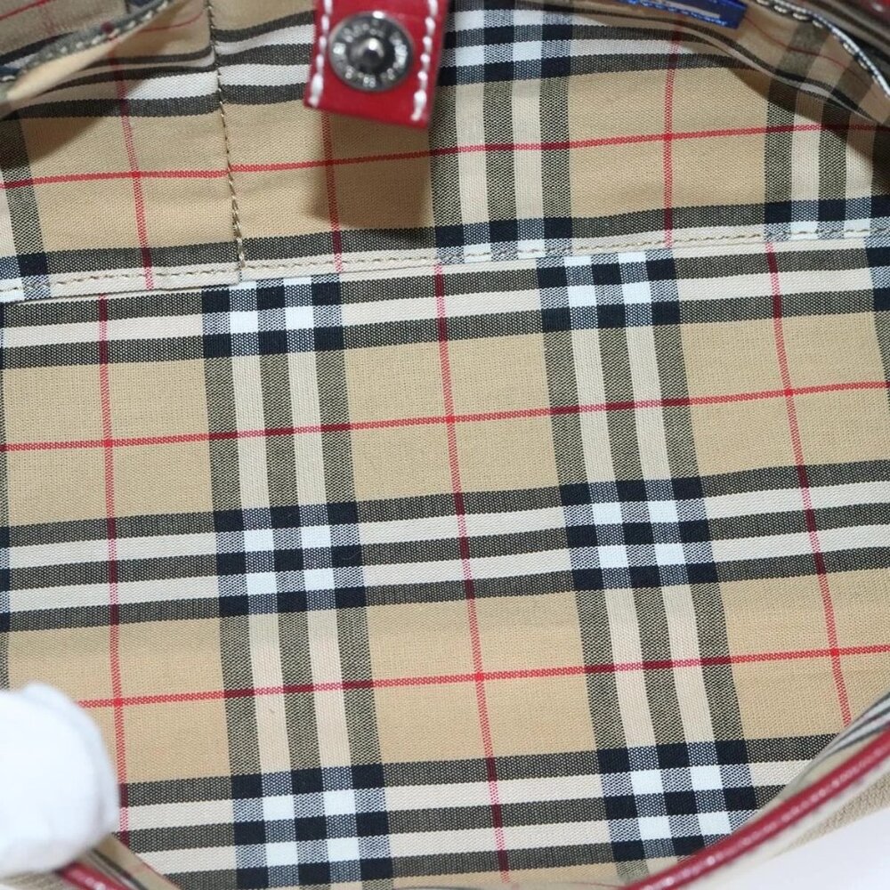 BURBERRY Blue Label Hand Bag Canvas Beige Red Auth ti2349 - Picture 11 of 16